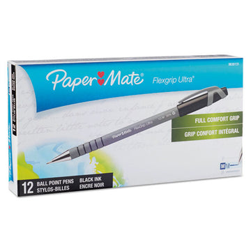 Paper Mate® Flexgrip Ultra Ballpoint Pen, Stick, Medium 1 Mm, Black Ink, Gray Barrel, Dozen freeshipping - TVN Wholesale